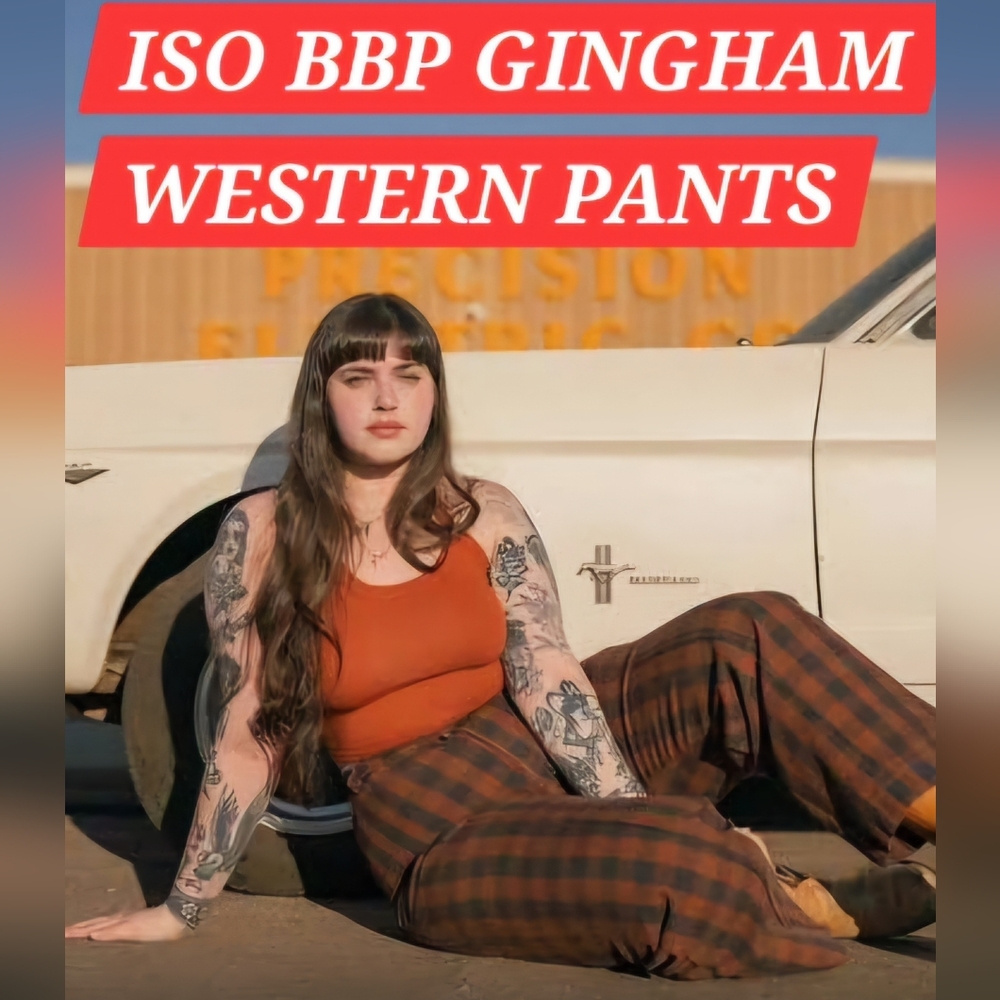 *ISO* Big BUD press Gingham Western Pants
